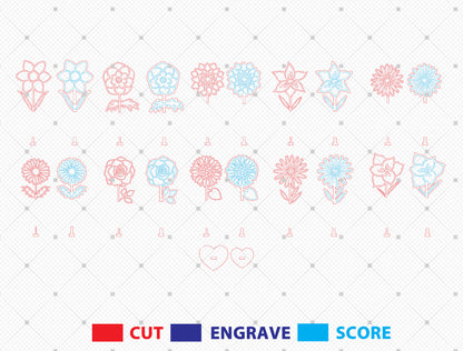 Personalized Flower Stand SVG Bundle 5 Designs for LightBurn and xTool
