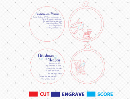 Christmas in Heaven Ornament SVG Laser Cut File for Glowforge and xTool