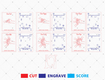 Dear Dad Fist Bump Laser Cut File | Father’s Day Family Hands Sign | Heartfelt Wooden Decor | Glowforge, xTool, LightBurn, etc.