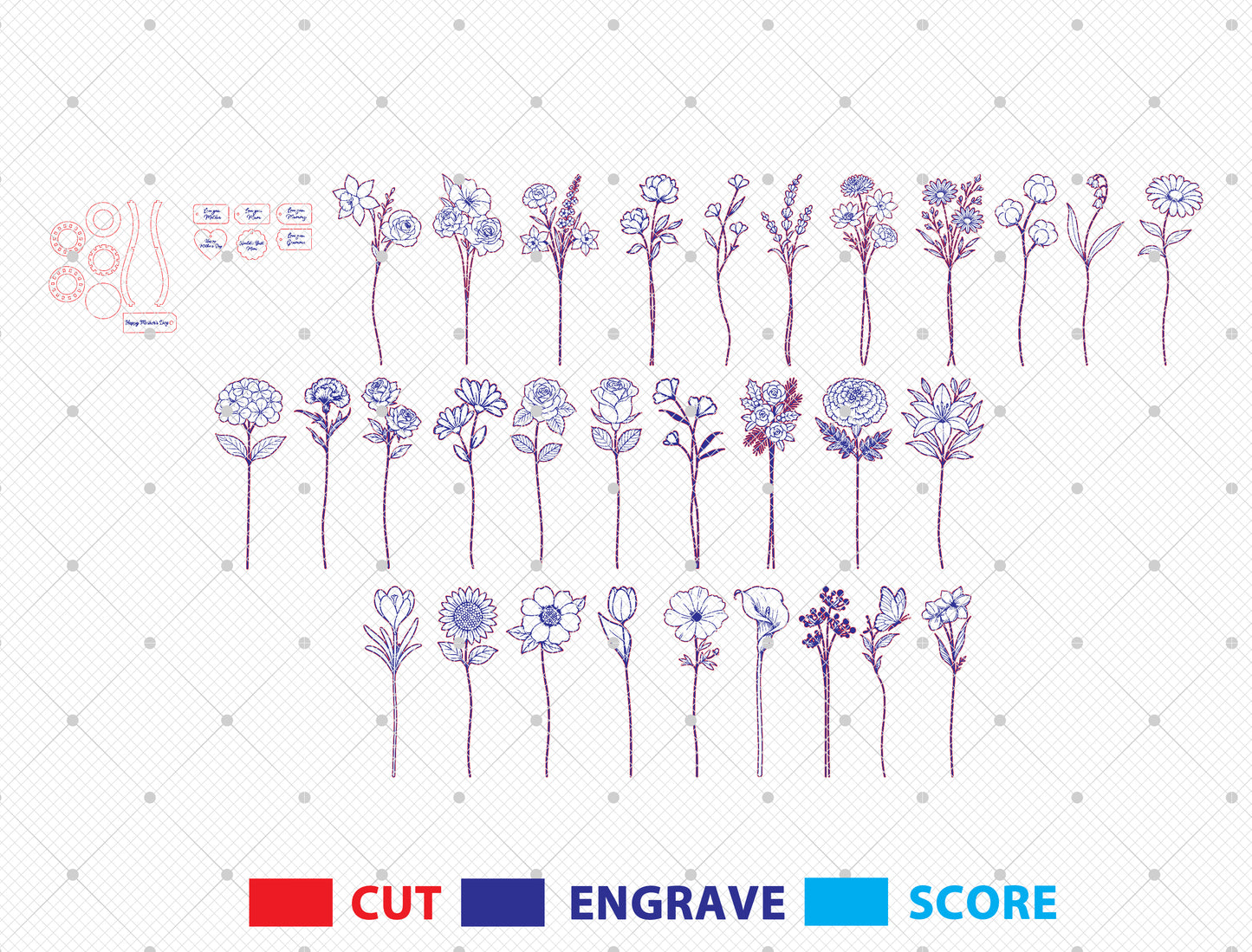 Slot-In Interchangeable Flower Vase SVG Laser Cut File for Glowforge and LightBurn