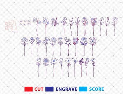 Slot-In Interchangeable Flower Vase SVG Laser Cut File for Glowforge and LightBurn