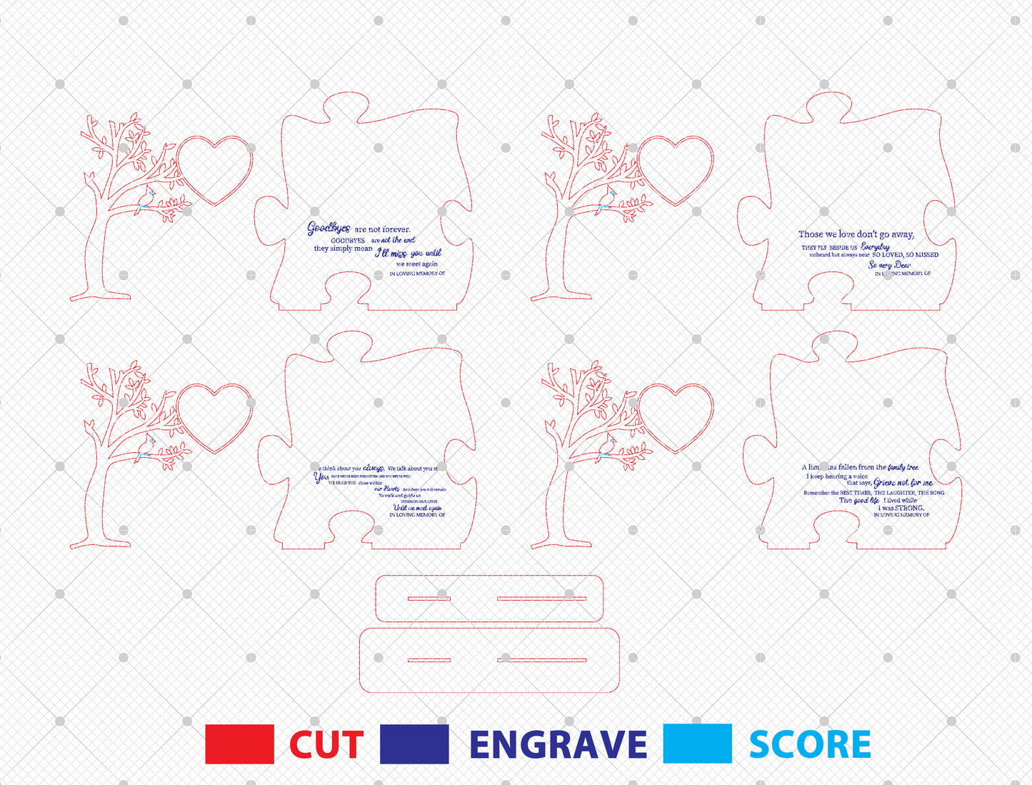 Memorial Puzzle Piece Sign SVG Laser Cut File for xTool