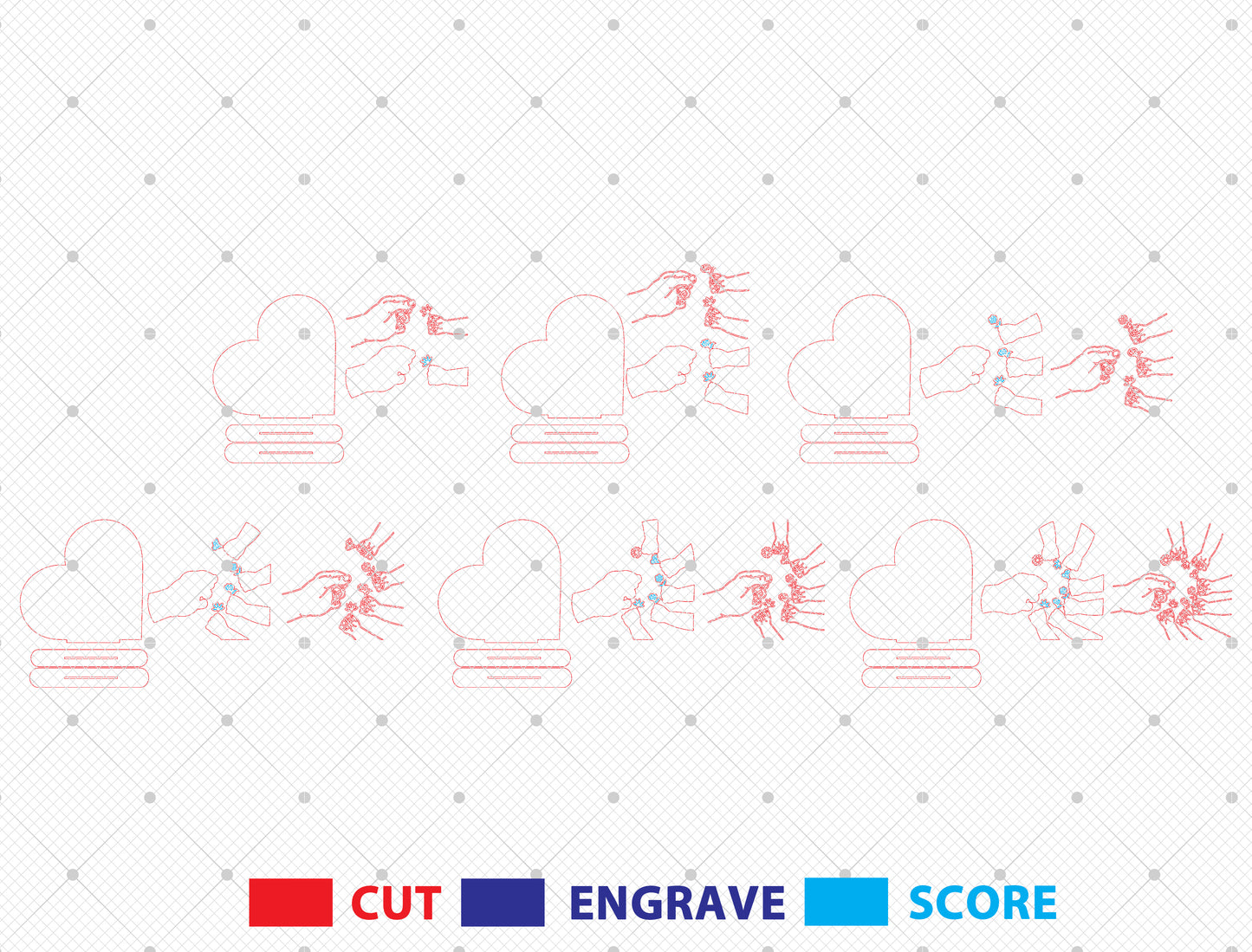 Personalized Family Hands Name Sign SVG for Glowforge and xTool