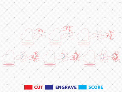 Personalized Family Hands Name Sign SVG for Glowforge and xTool