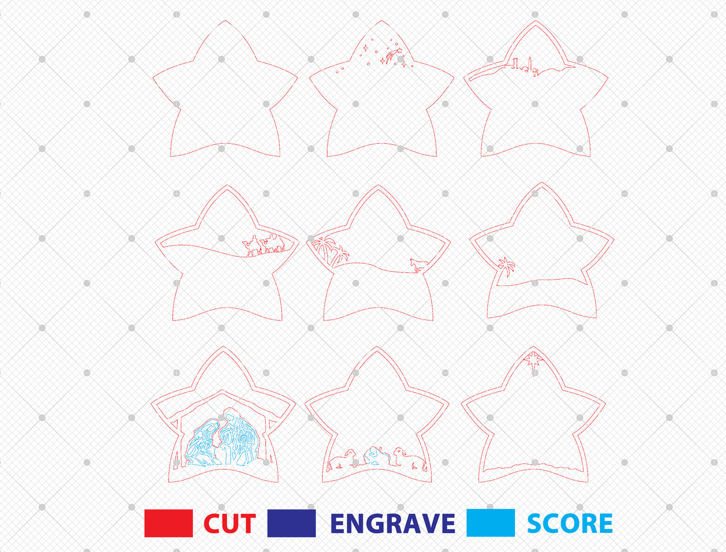 Nativity Scene Christmas Tabletop Decor Laser Cut File | Ready to Cut | Glowforge, xTool, LightBurn, etc.