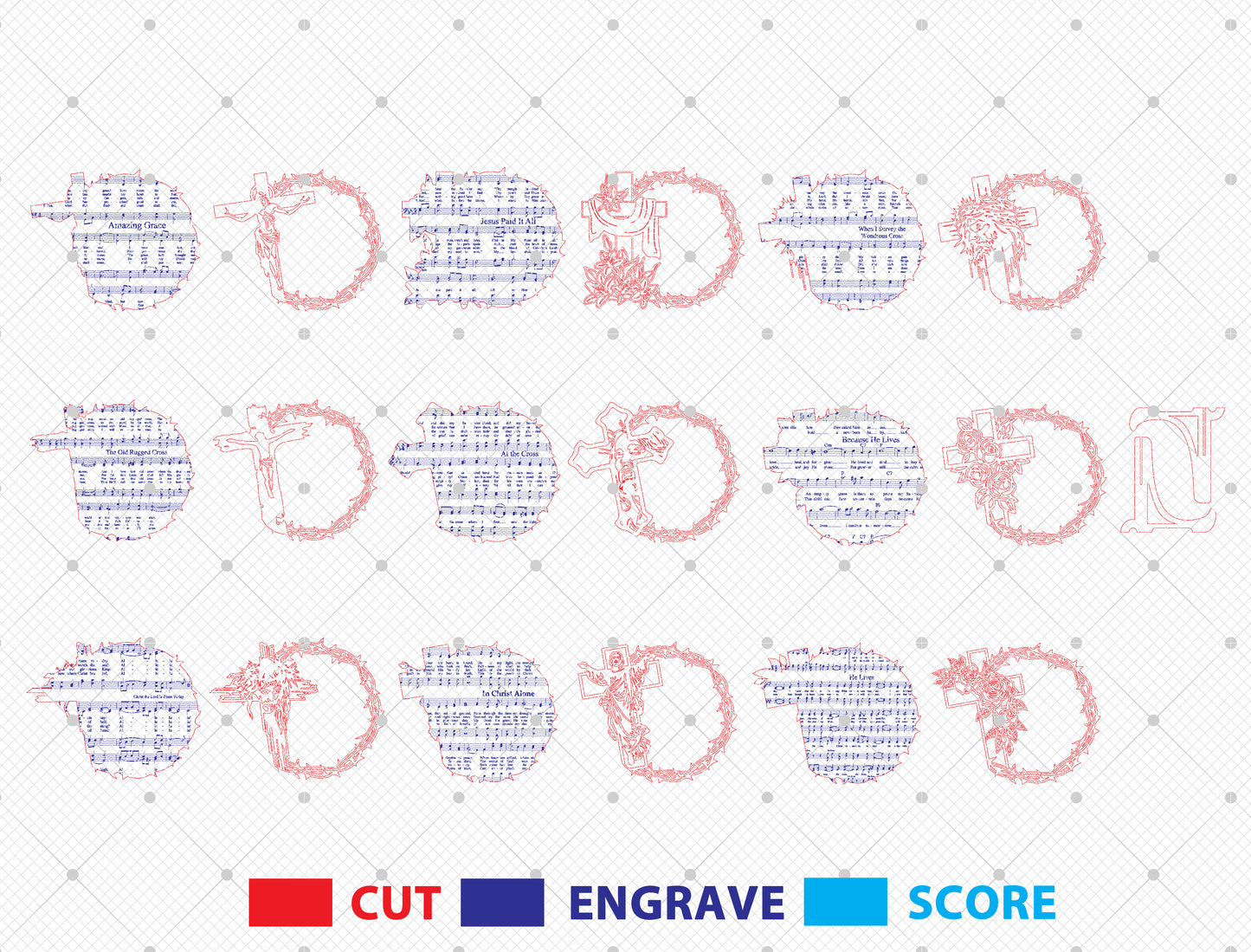 Easter Day Christian Tabletop Decor Laser Cut File | Religious Layered Wood Sign | Ready to Cut | Glowforge, xTool, LightBurn, etc.