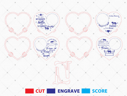 Horse Memorial Photo Frame SVG Bundle Laser Cut File