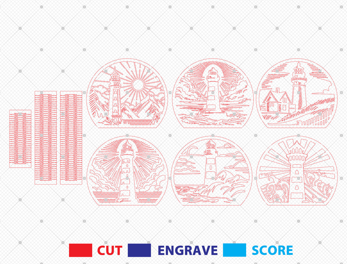Lighthouse Lantern SVG Bundle Laser Cut File for Glowforge and LightBurn