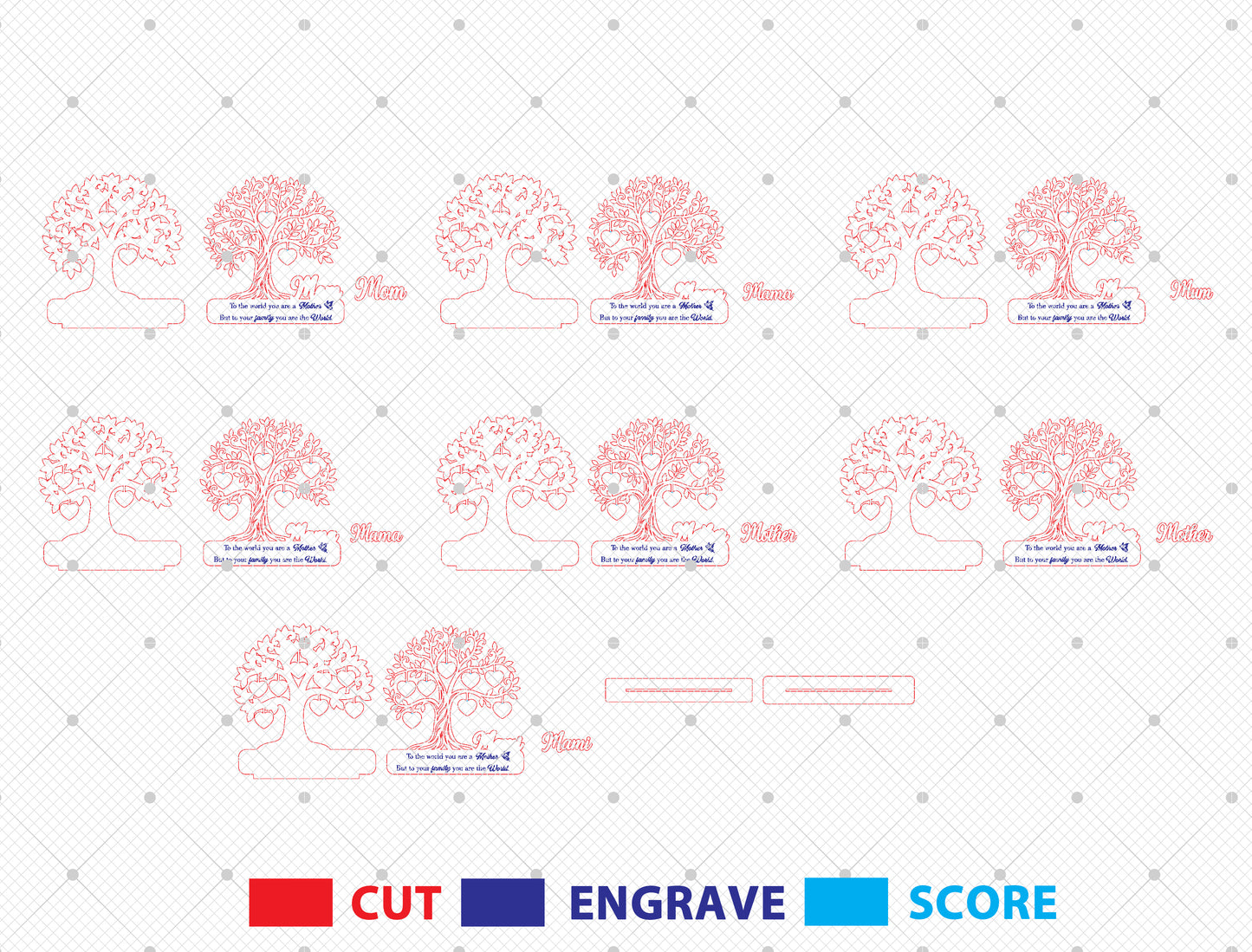 Personalized Family Tree Stand Sign SVG for Glowforge and xTool
