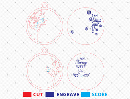 Personalized Cardinal Ornament SVG Laser Cut File Bundle