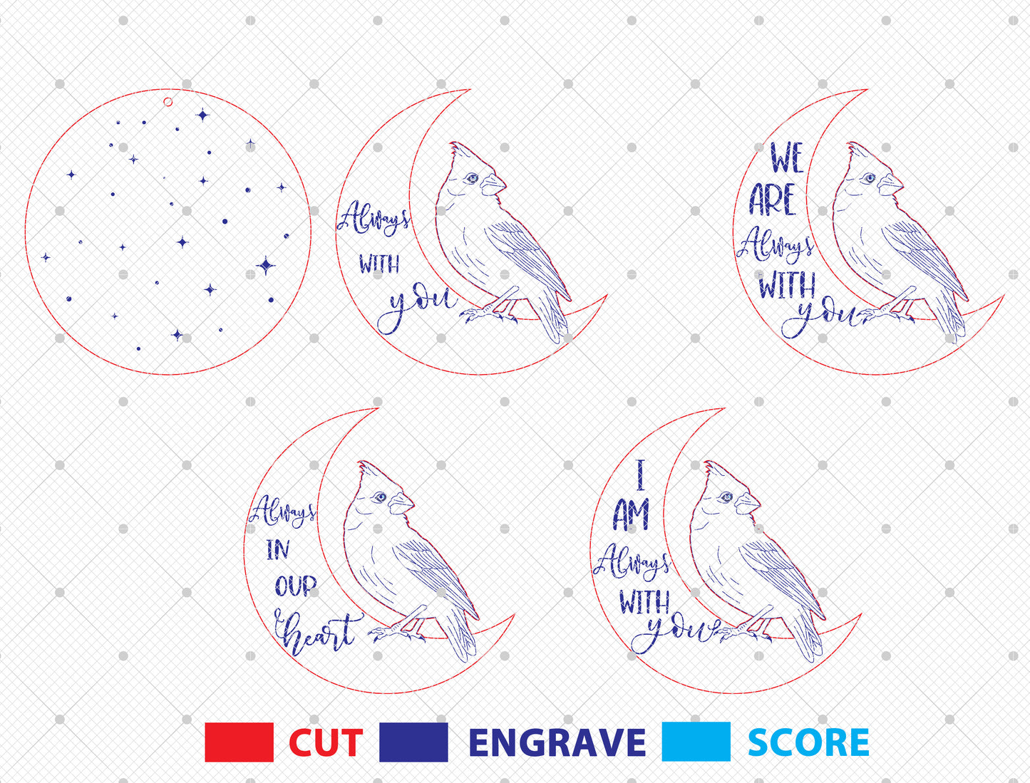 Cardinal Acrylic Ornament SVG Laser Cut File Bundle