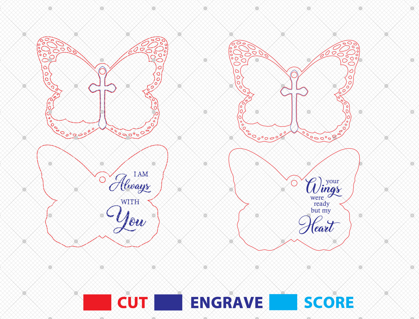 Butterfly Memorial Photo Ornament SVG Laser Cut File for Glowforge