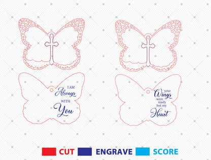 Butterfly Memorial Photo Ornament SVG Laser Cut File for Glowforge