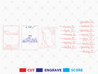 Personalized Grandma Bear Family Sign SVG for LightBurn and xTool