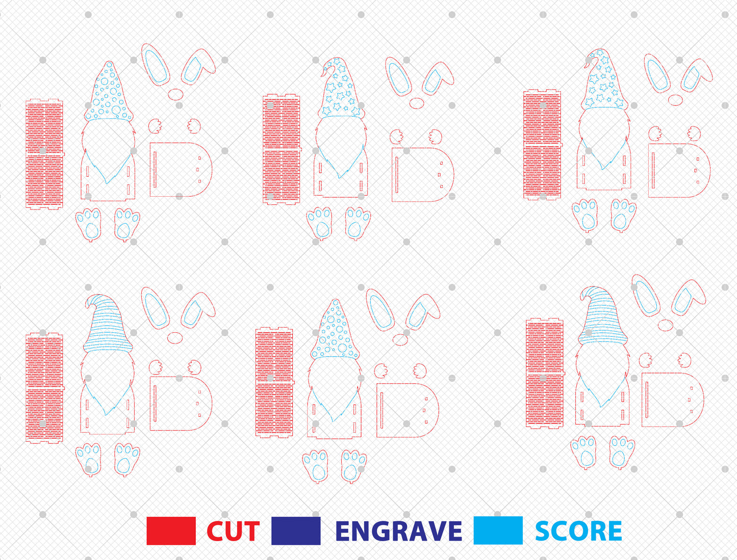 Bunny Candy Holder SVG Bundle Cute Rabbit Treat Easter for LightBurn