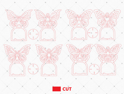 Hanging Butterfly Candle Holder SVG Bundle Laser Cut File for Glowforge and LightBurn