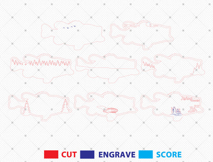 Father’s Day Fishing Multilayer SVG Laser Cut File for Glowforge