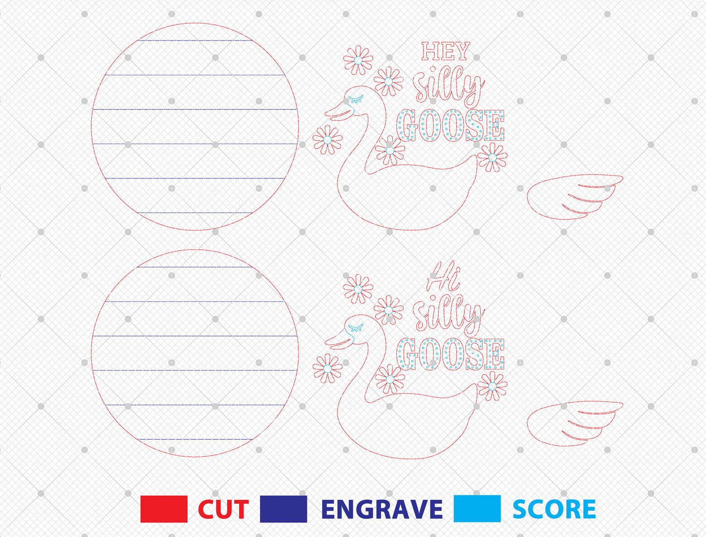 “Silly Goose” Summer Door Sign SVG Bundle for Glowforge and xTool