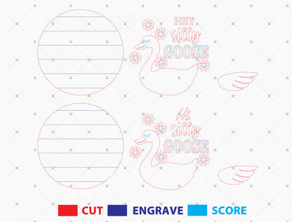 “Silly Goose” Summer Door Sign SVG Bundle for Glowforge and xTool