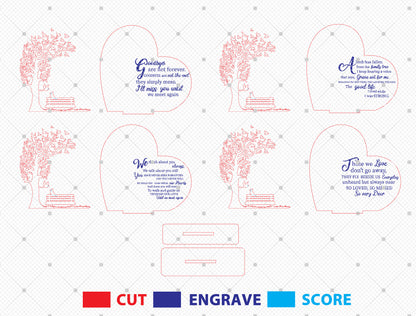 Memorial Tree Bench Tabletop Sign SVG Laser Cut File