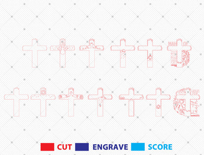 Man of God Son of Man Multilayer Cross SVG Bundle for Glowforge and xTool
