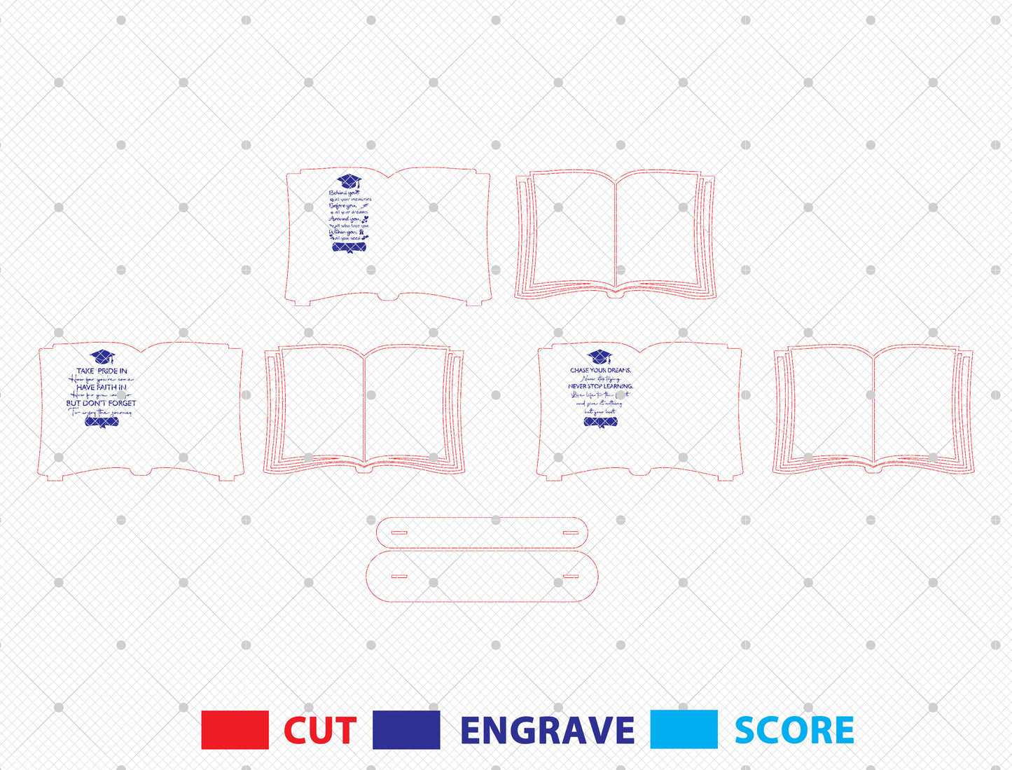 Graduation Photo Frame Book SVG Laser Cut File for Glowforge and xTool