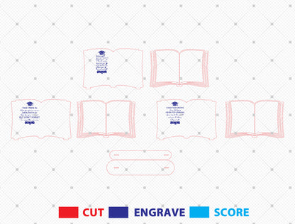 Graduation Photo Frame Book SVG Laser Cut File for Glowforge and xTool