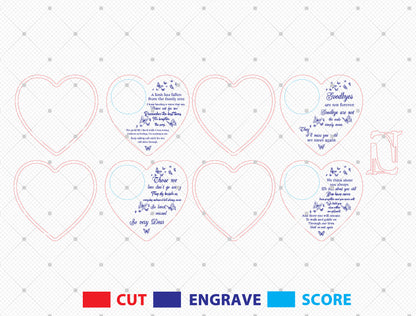 Heart Photo Memorial Plaque SVG Laser Cut File for xTool