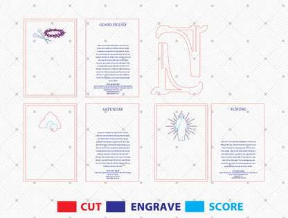 Holy Week Christian SVG Bundle 3 Easter Faith Designs for Glowforge and xTool