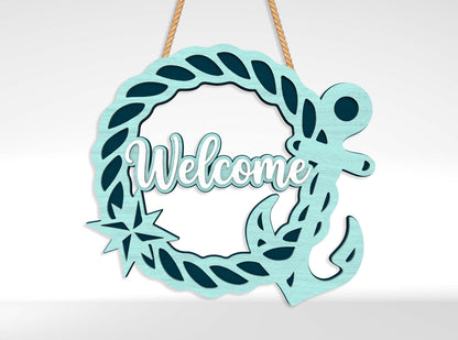 Beach Welcome Sign SVG Bundle with 10 Designs for xTool and Glowforge