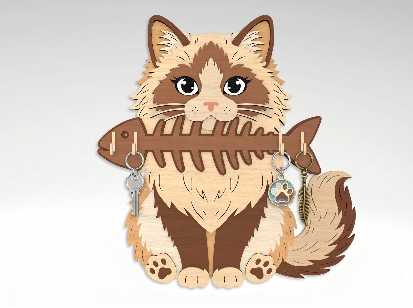 Cat Breed Key Holder SVG Bundle for xTool and Glowforge