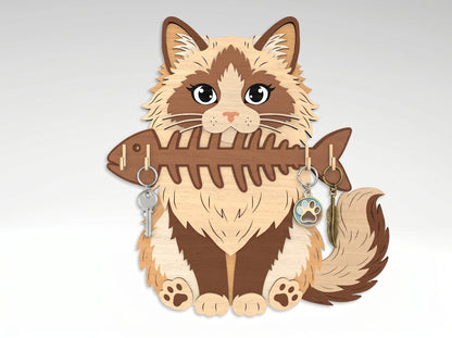 Cat Breed Key Holder SVG Bundle for xTool and Glowforge