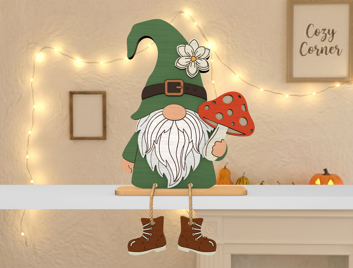 Fall Gnome Shelf Sitter SVG Bundle for Glowforge xTool LightBurn 10 Designs