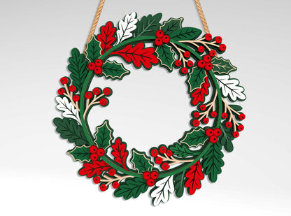 Holiday Wreath SVG Bundle 9 Designs for Glowforge xTool LightBurn