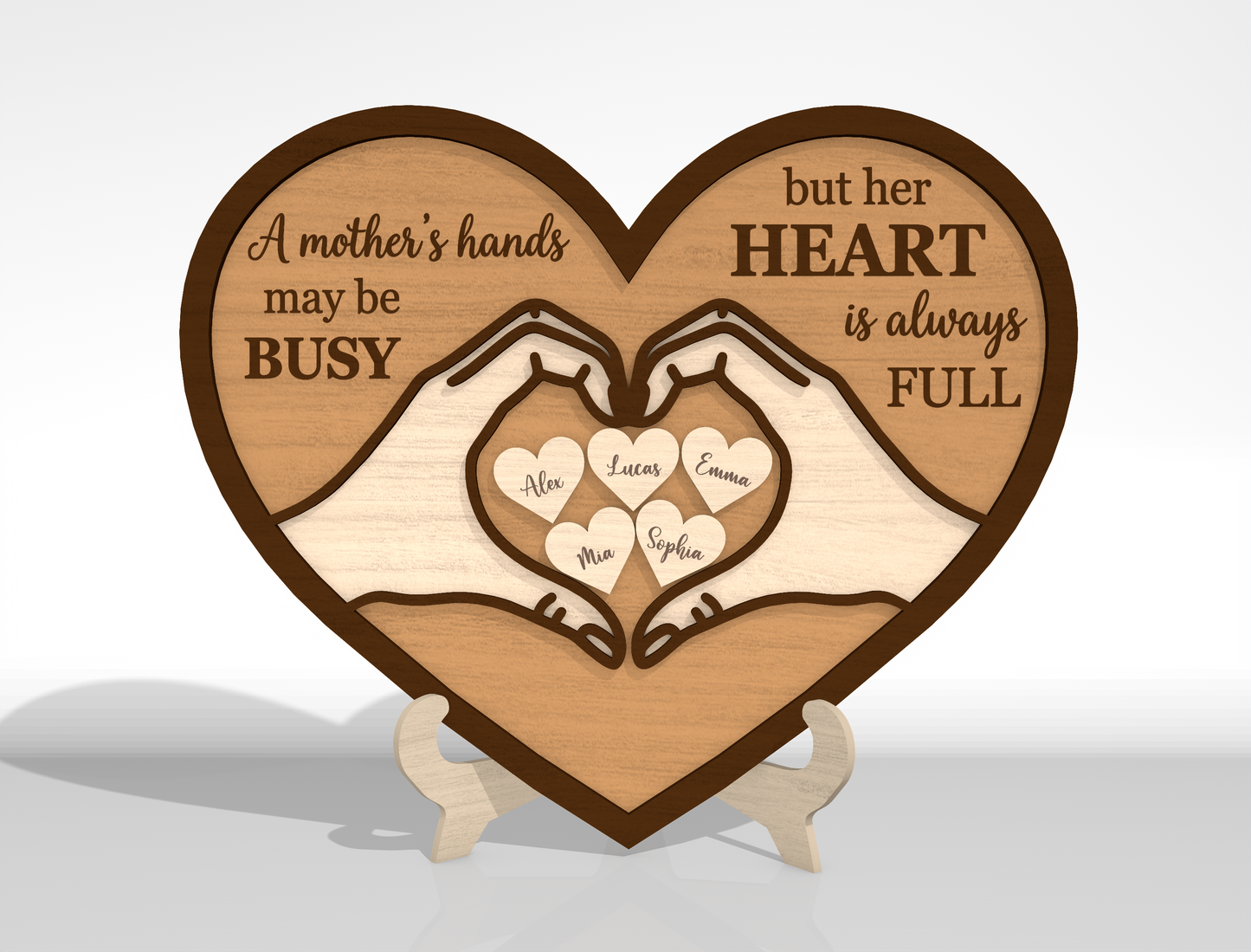 Mom Heart Hands SVG Bundle Mother's Day Laser Cut File for xTool and Glowforge