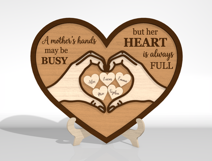 Mom Heart Hands SVG Bundle Mother's Day Laser Cut File for xTool and Glowforge