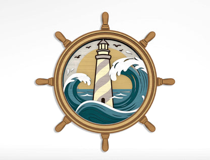 Summer Beach Laser Cut File Bundle for Glowforge xTool LightBurn 12 Multilayer Tropical SVG Designs