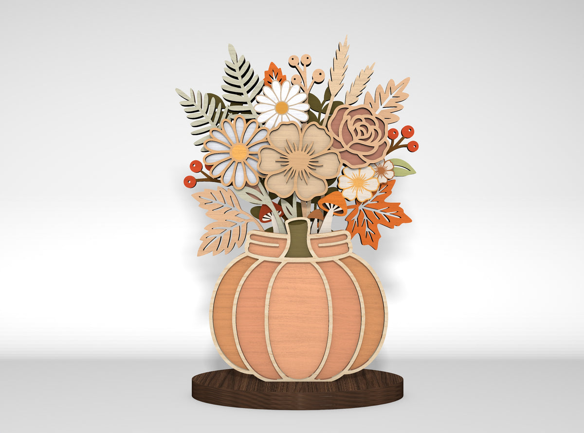 Fall Flower Vase SVG Bundle Glowforge xTool LightBurn
