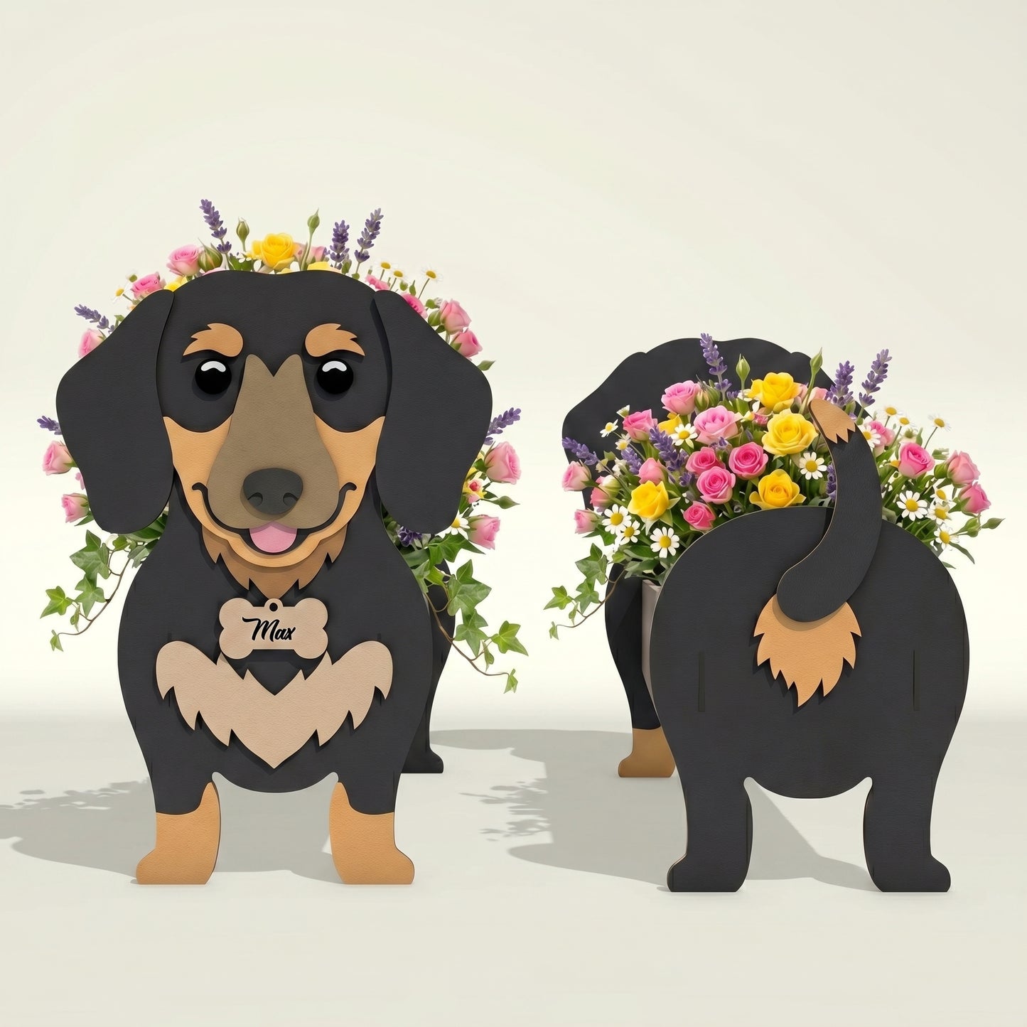 Personalized Dog Flower Vase SVG Bundle for Glowforge and LightBurn