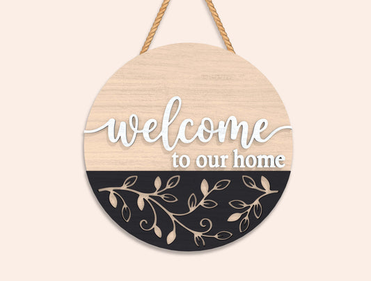 Floral Welcome Door Hanger SVG Bundle 10 Designs for Glowforge and xTool