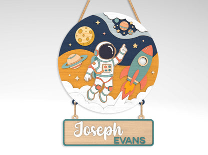 Personalized Space Nursery Sign SVG for Glowforge and LightBurn