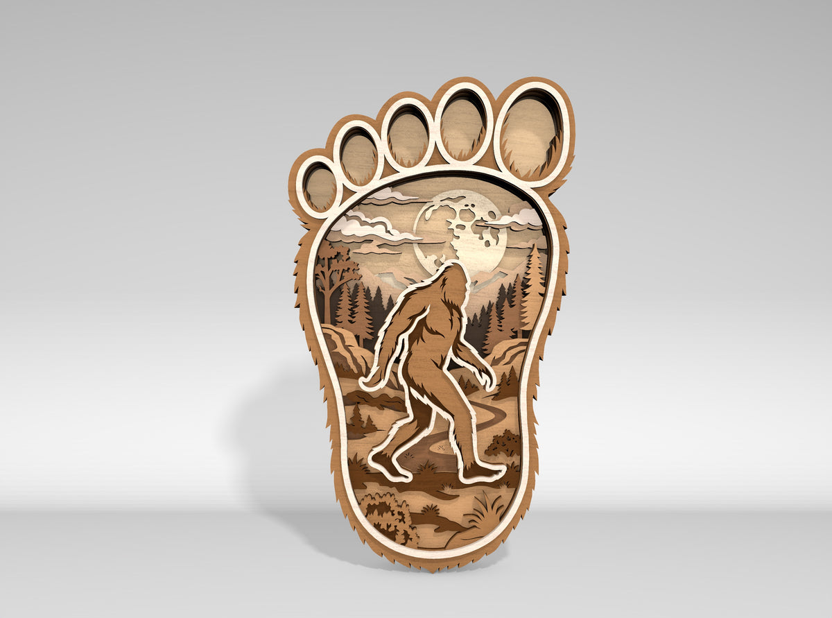 Bigfoot SVG Bundle Layered Forest Sasquatch Laser Cut Designs