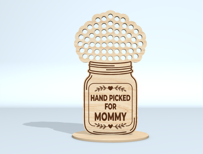 Mother's Day Flower Holder SVG Bundle Freestanding Floral Laser Cut File for LightBurn and xTool