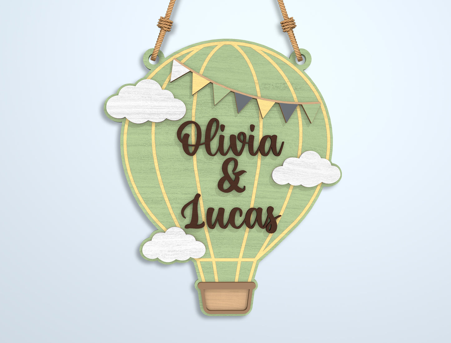 Kids Name Sign SVG Bundle File for Glowforge and xTool