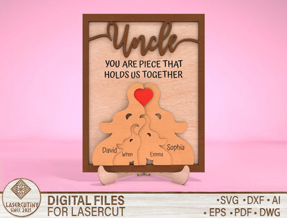 "You Are The Piece That Holds Us Together" Puzzle SVG for Glowforge