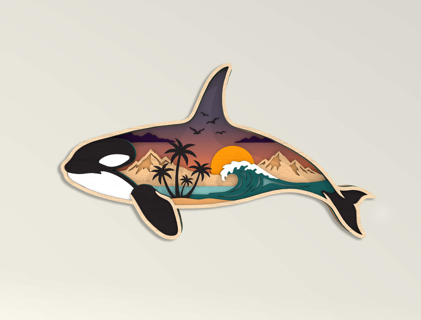Multilayer Sea Animal SVG Bundle Laser Cut File for xTool and Glowforge