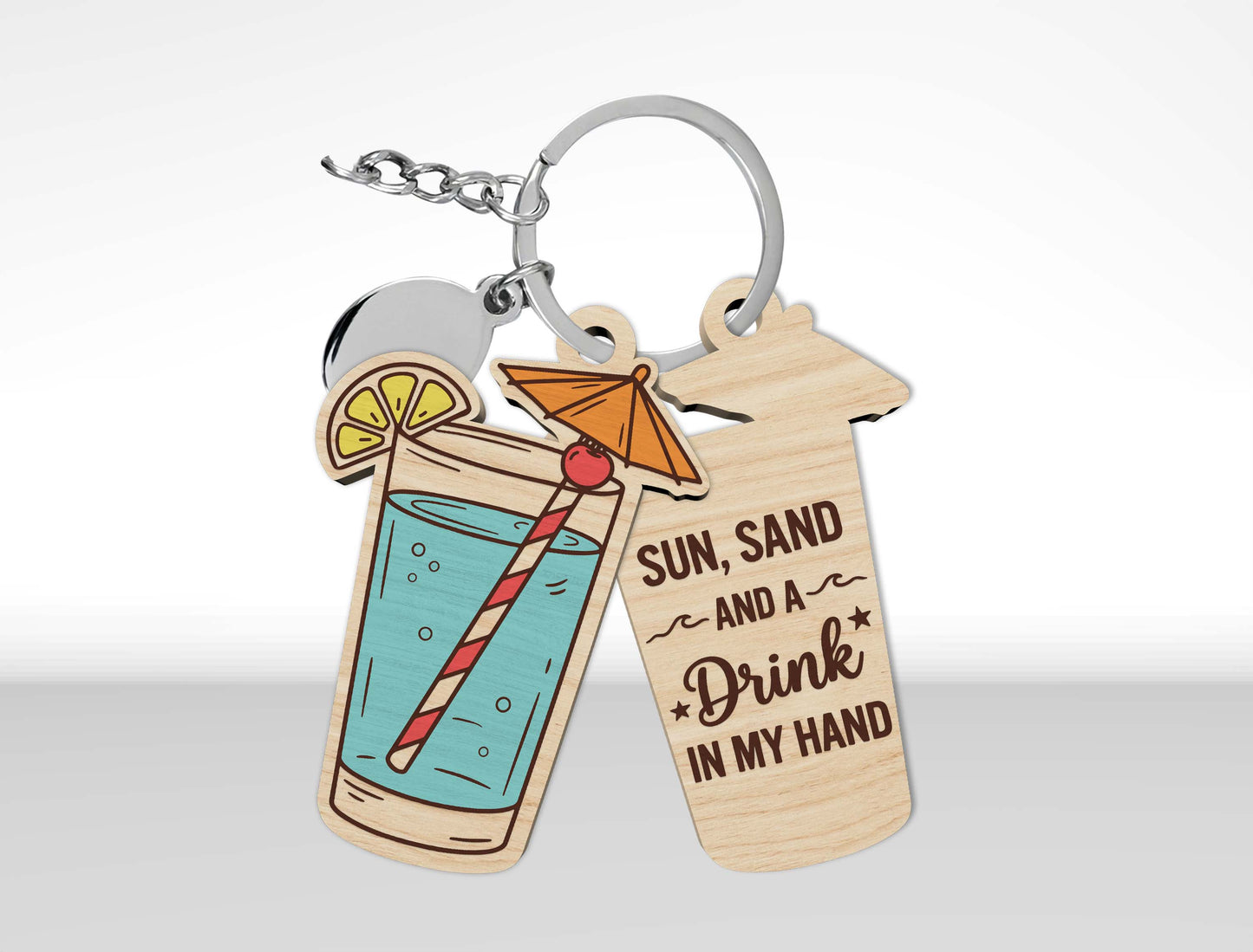 Summer Beach Keychain SVG Bundle Laser Cut File for Glowforge and xTool