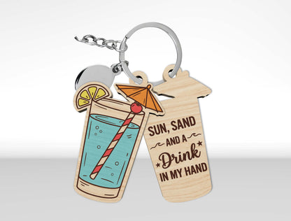 Summer Beach Keychain SVG Bundle Laser Cut File for Glowforge and xTool