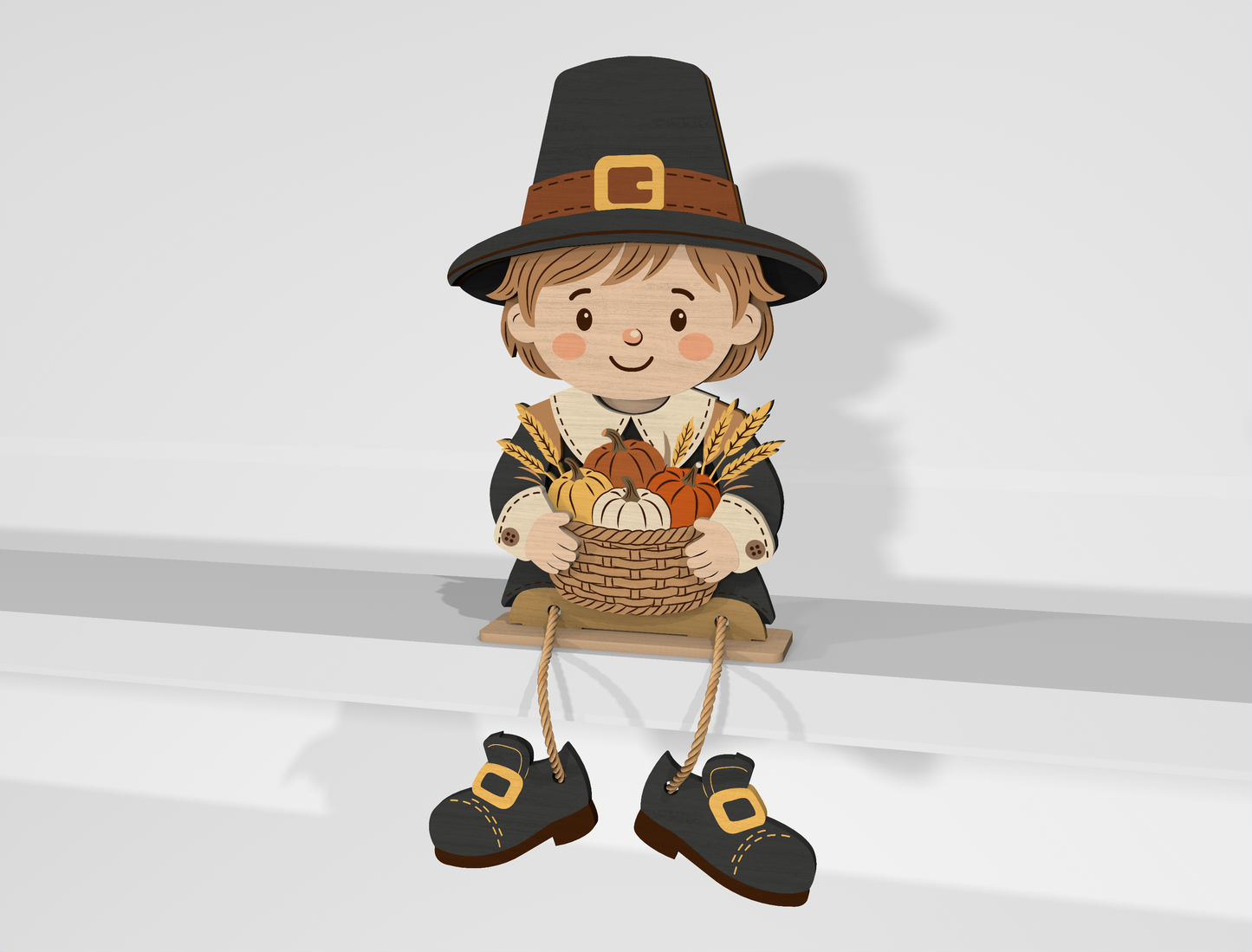 Thanksgiving Fall Shelf Sitter SVG Bundle for Glowforge xTool LightBurn 10 Designs