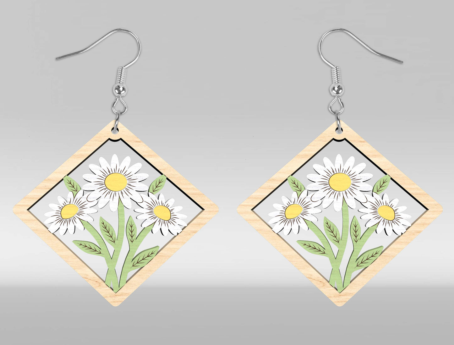 Floral Earring SVG Bundle Laser Cut File for xTool and Glowforge